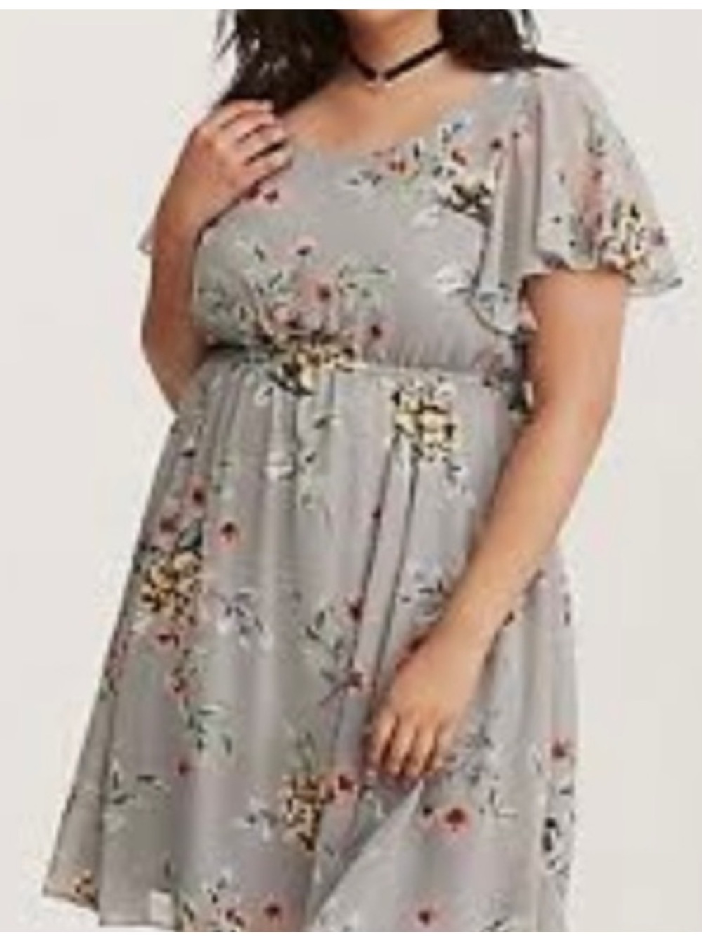 Torrid Gray Floral Dress